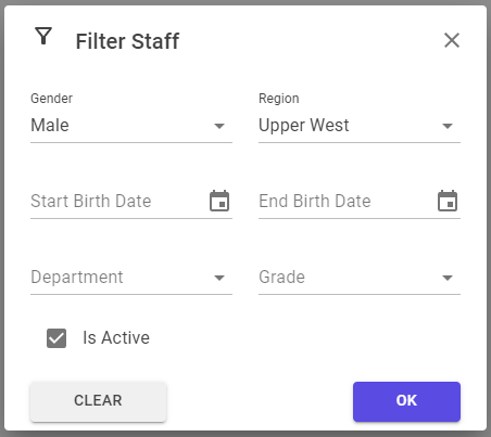 Staff Filter